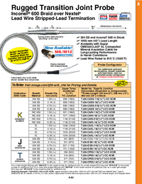Thumbnail of document Data Sheet - TJ36 Thermocouple Probes w/Inconel Overbraided Nextel Cable